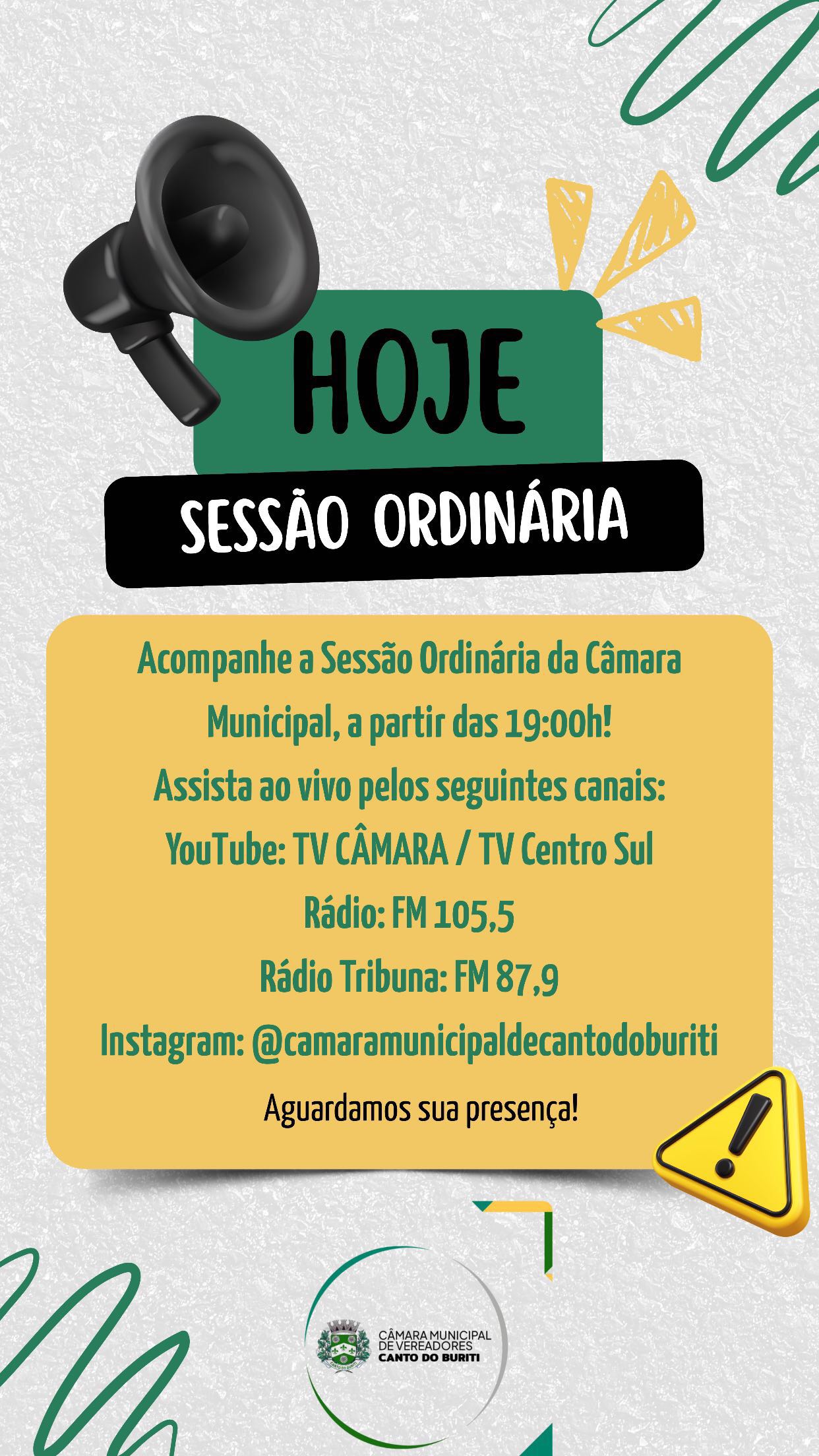 Câmara Municipal de Canto do Buriti realiza Sessão Ordinária nesta quarta-feira